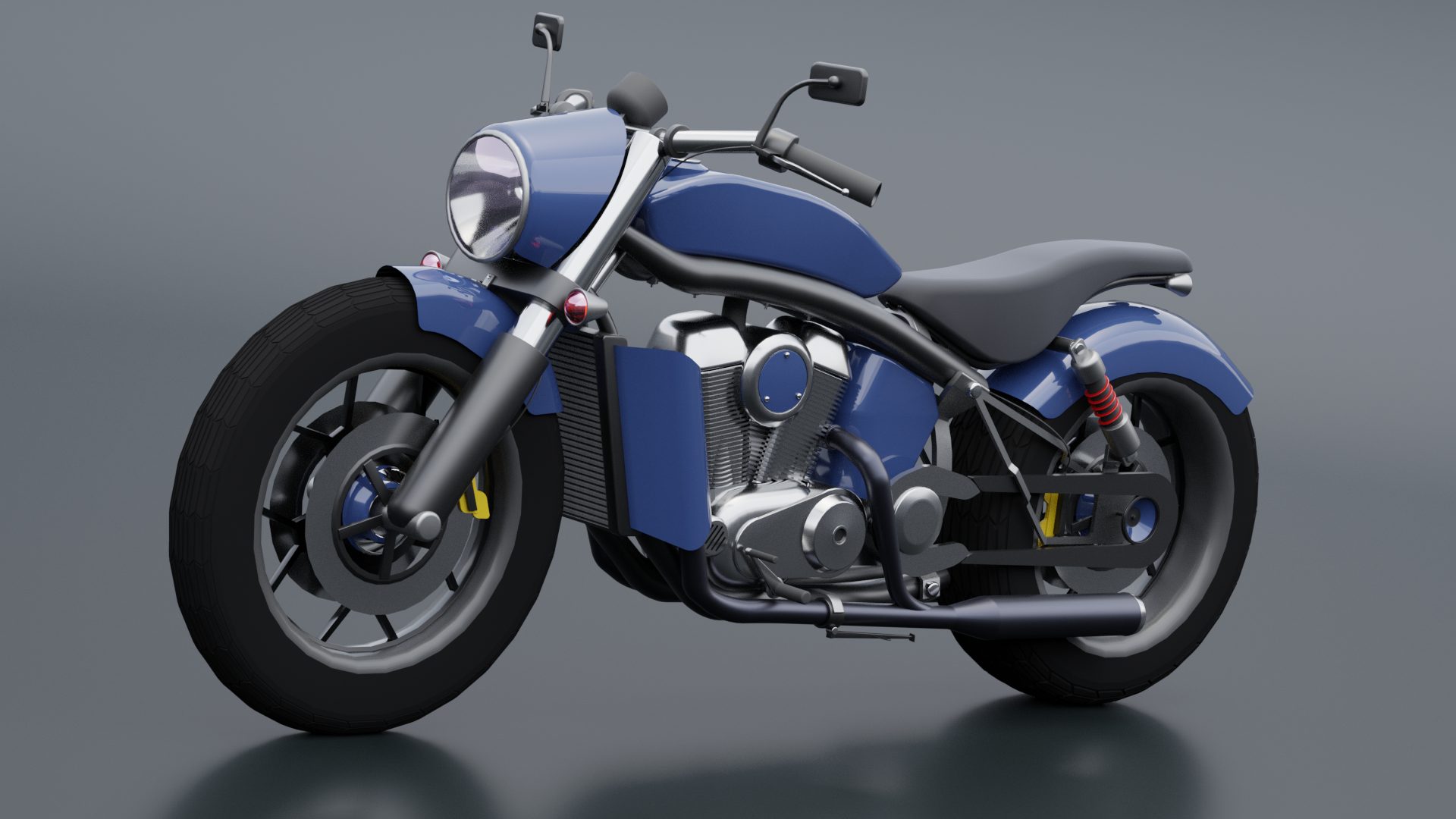 blue Bobber Motorcycle preview image 1
